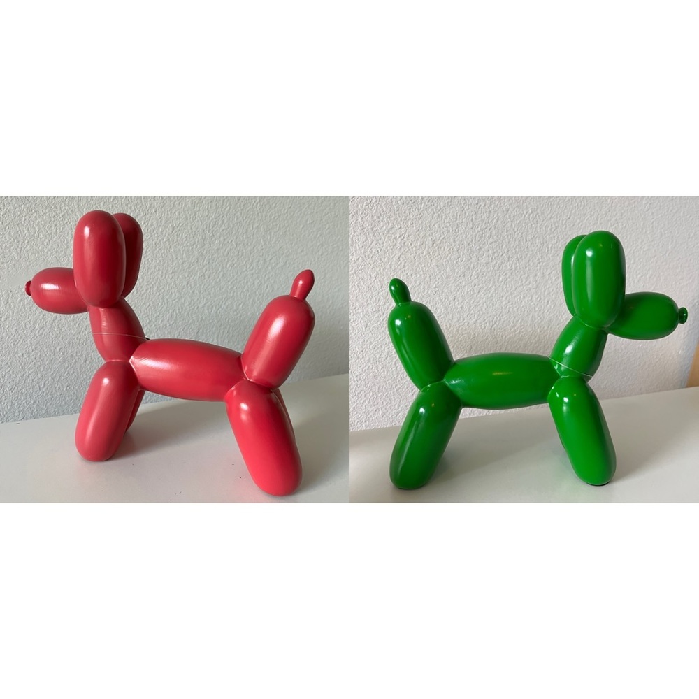 New Balloon Dog Sculpture Bookend, Green or Pink